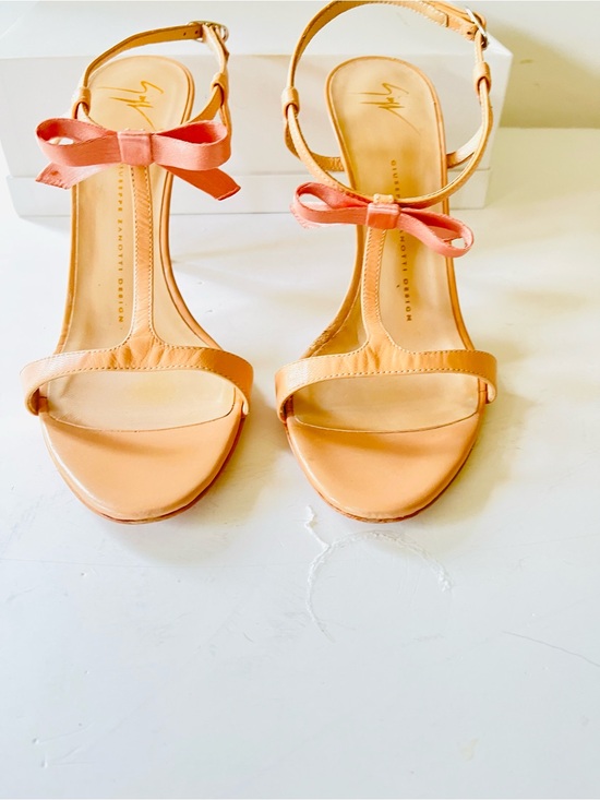 Giuseppe Zanotti Shoes - Giuseppe Zanotti peach nude strappy high heel sandals with bow 38